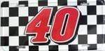 SBR License Plate #40 Racing Nascar Racing Checkered Flag License Plate